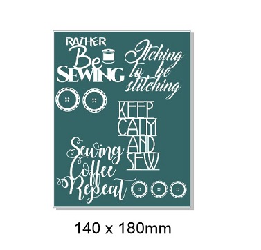 Sewing, needlework sayings 140 x 180mm. Min buy 3